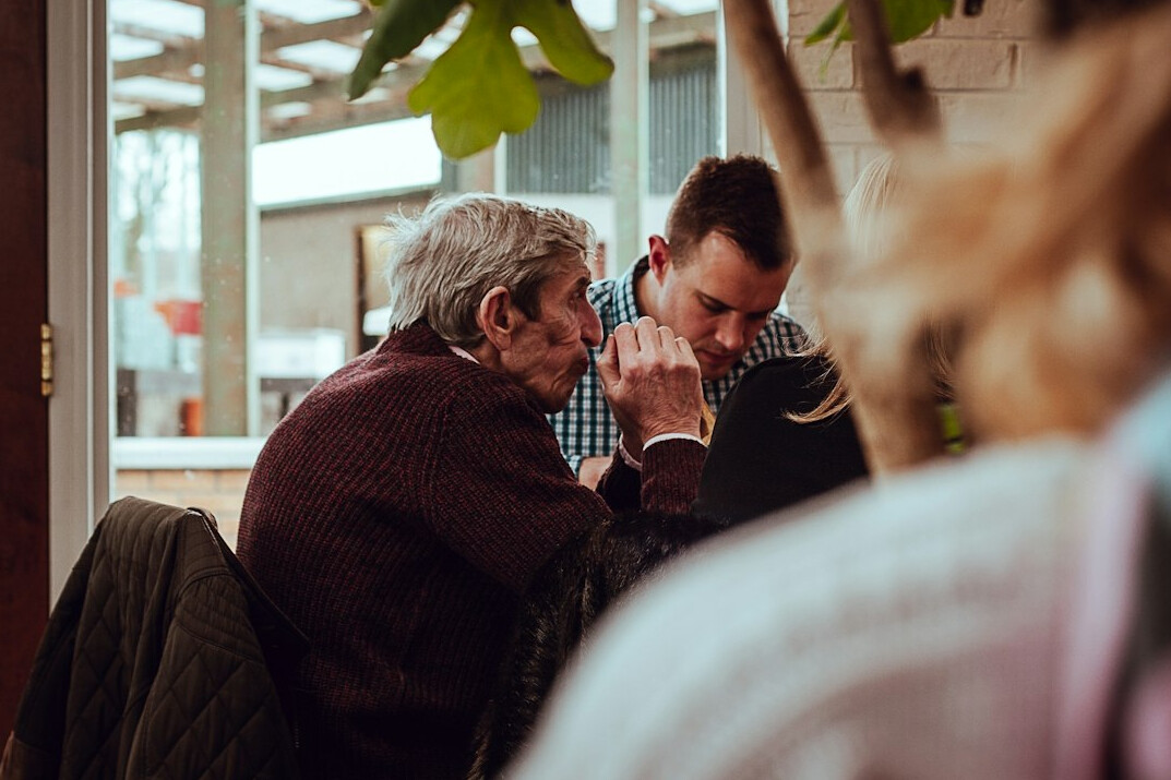 elderly person sharing story