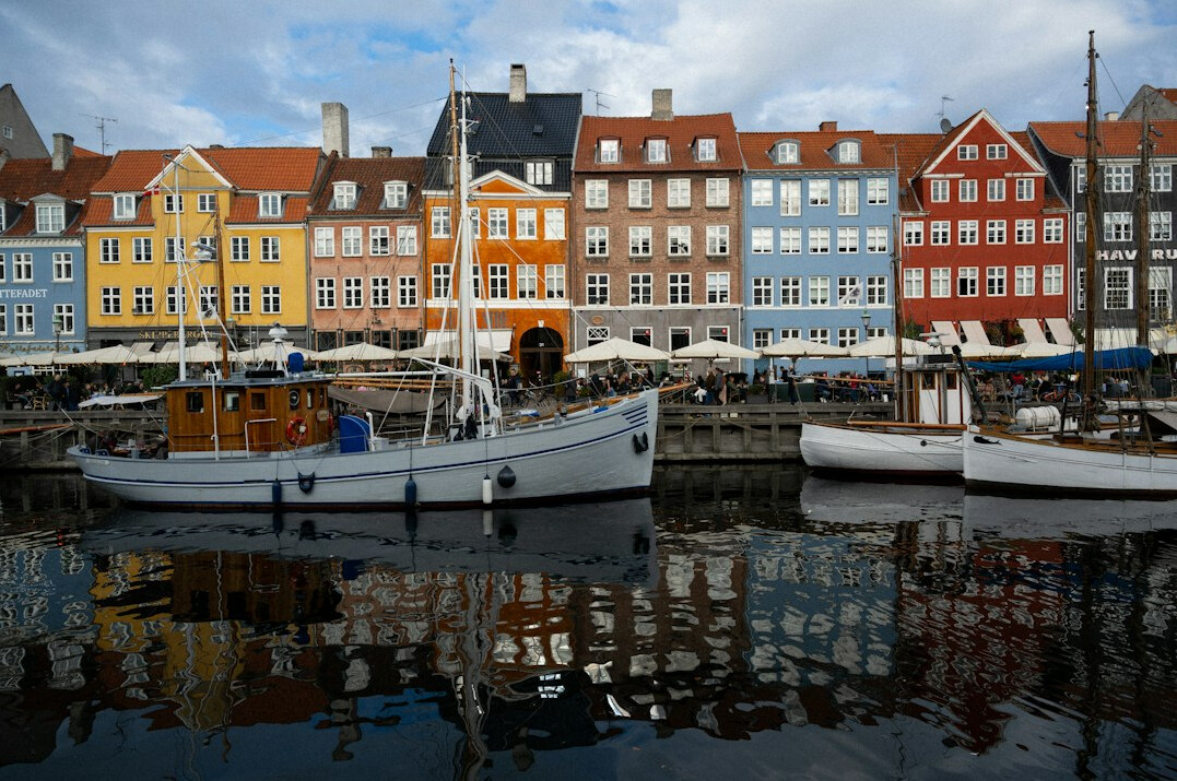 Copenhagen cityscape with canal houses
